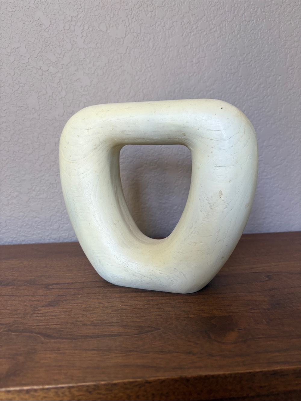 Neutral Cream Modern Wood Sculptural- Home Art